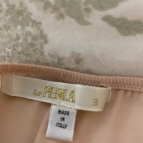 La Perla glamorous pale pink w/ivory lace braided shoulder straps nightdress